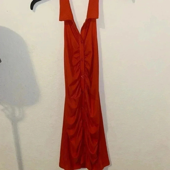 JAMIE LAYLA Petite Ruched Halter Open Back Bodycon Dress Size PL - Picture 3 of 9